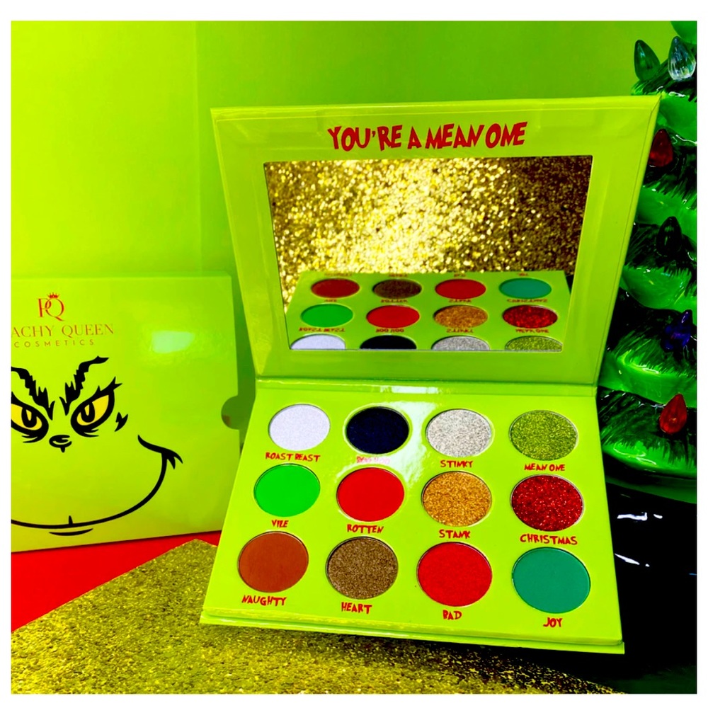 Peachy queen cosmetics Grinch palette